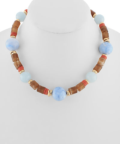 Stone Ball Beaded Necklace