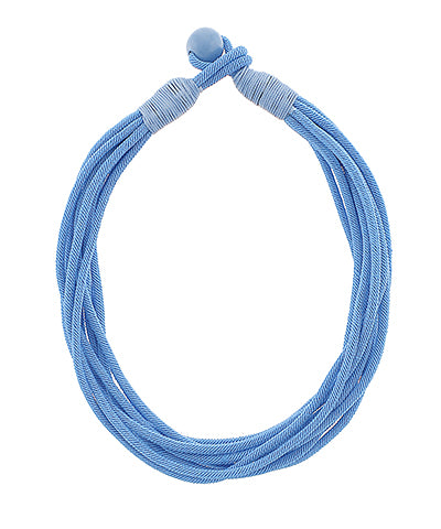 Small Layered Rope Necklace Light Blue