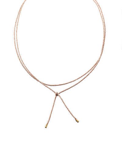 End Bar Metalic Lariat Cord Necklace