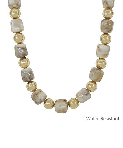 Square and Bead Necklace