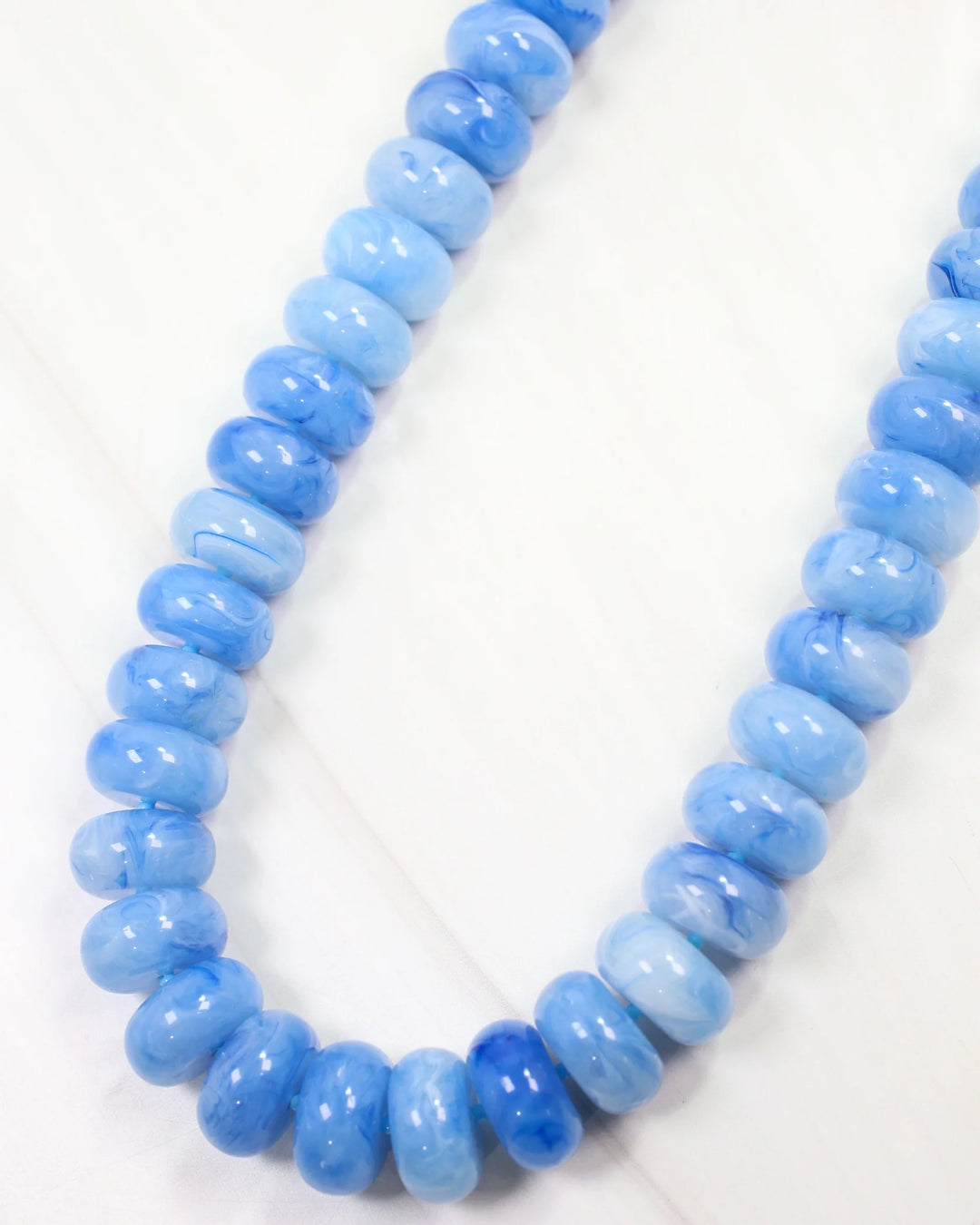Pipestone Marble Beaded Necklace Blue