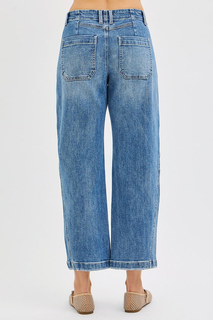 Risen Crop Barrel Denim