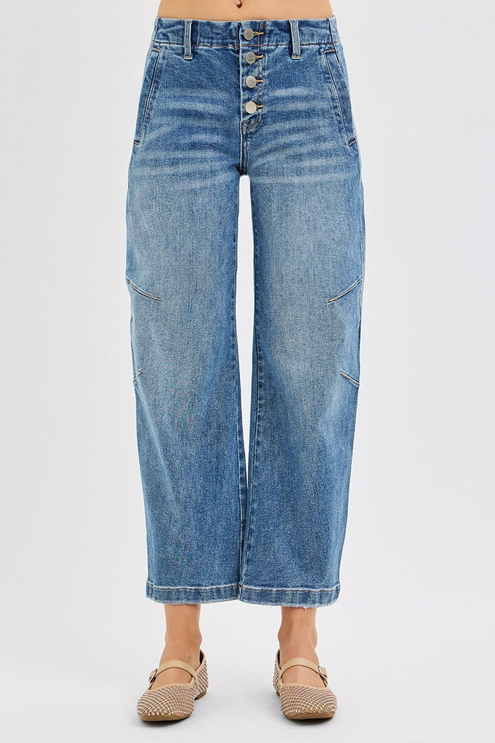 Risen Crop Barrel Denim