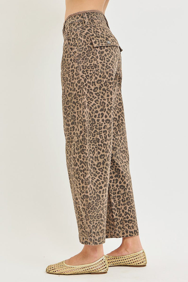 Side view of Risen The Wild Side Barrel Jeans