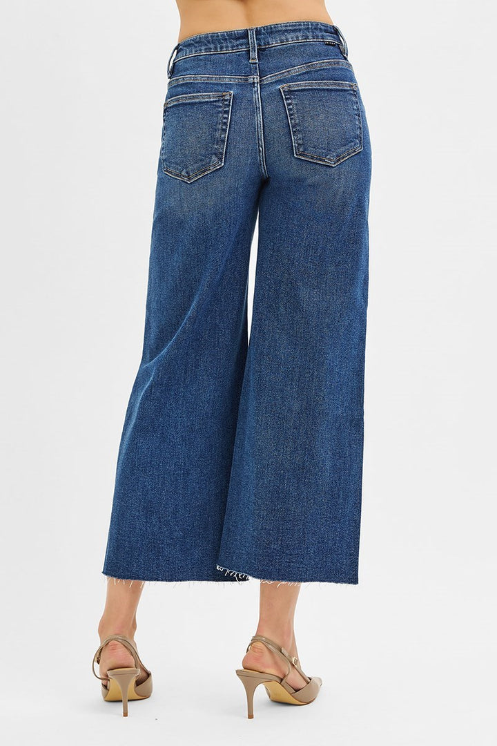 The Downtown Split-Hem Denim Dark Wash