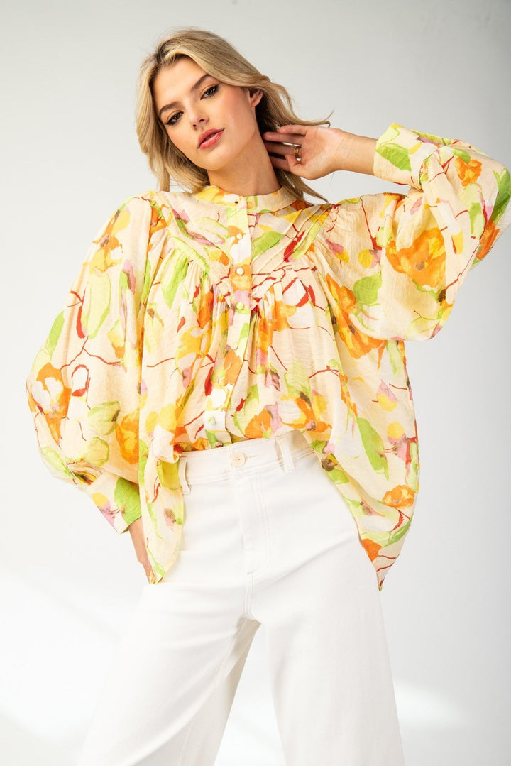 Floral Print Flowy Top