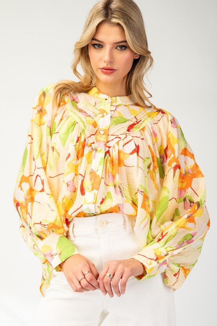 Floral Print Flowy Top