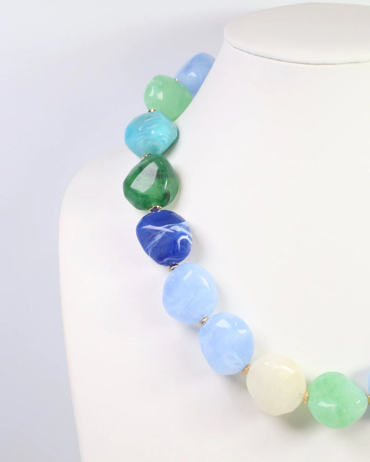Clarksdale Marble Necklace Blue Multi