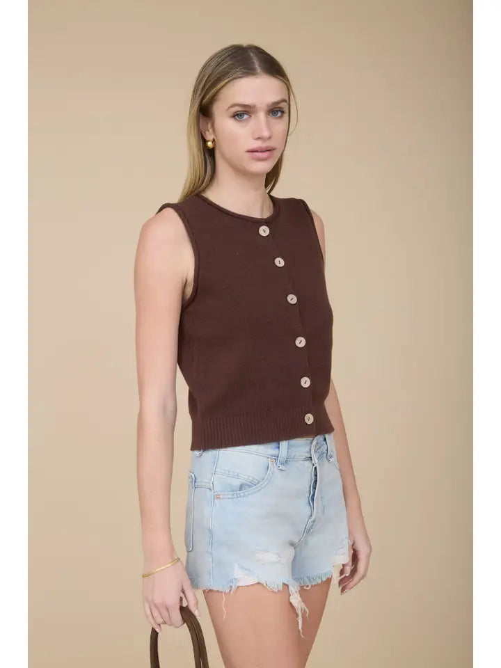 The Espresso Button Vest