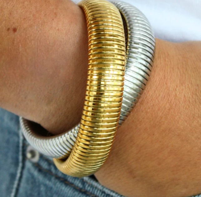 Accessory Concierge - Two Tone Twisted Metal Cobra Bracelet