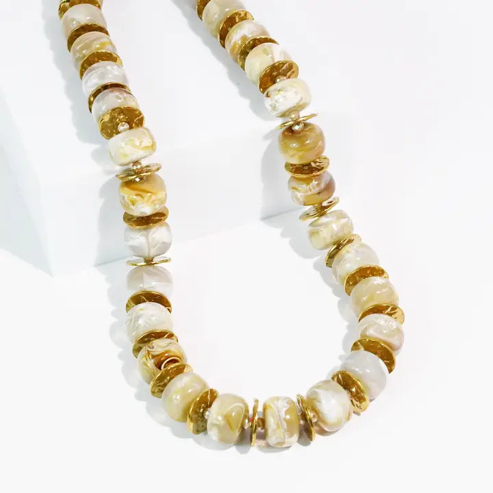 Golden Marble Necklace Waterproof