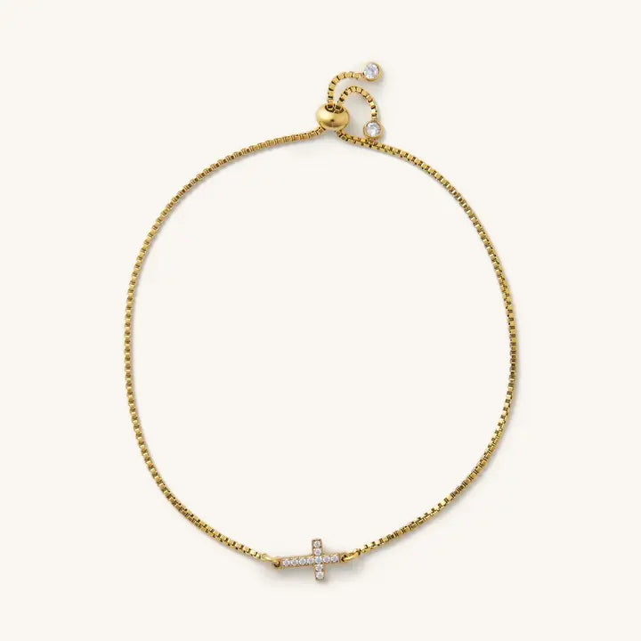 Crystal Cross Slider Bracelet