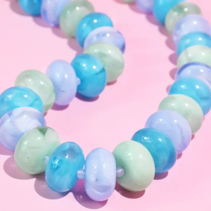 Sugar Bead Multi Blue Necklace