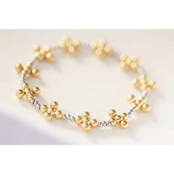 Isabella Mixed Metal Stainless Bracelet 18k Gold Non Tarnish
