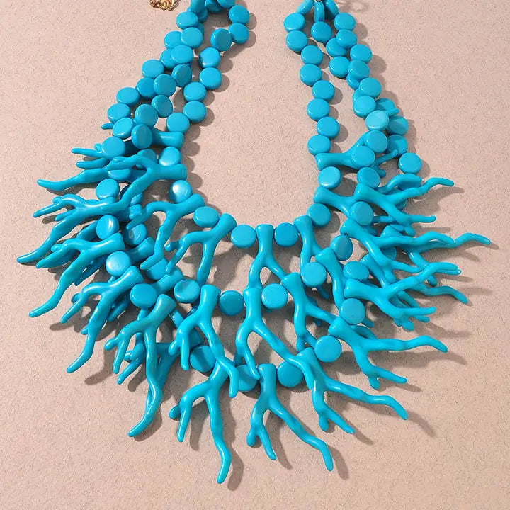 Ocean Inspired Coral Statement Necklace