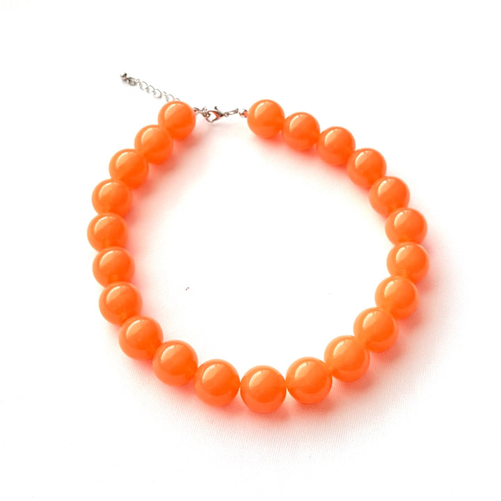 Chunky Beaded Necklace Orange