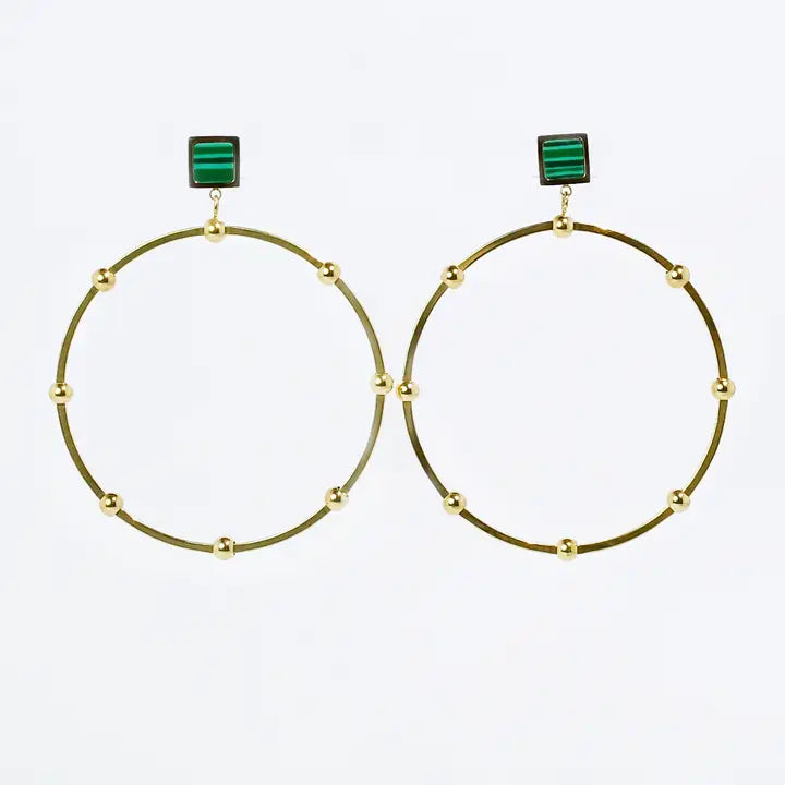 Emerald Halo Hoops