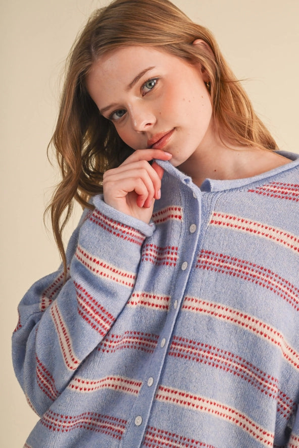 The Bluebell Stripe Cardigan