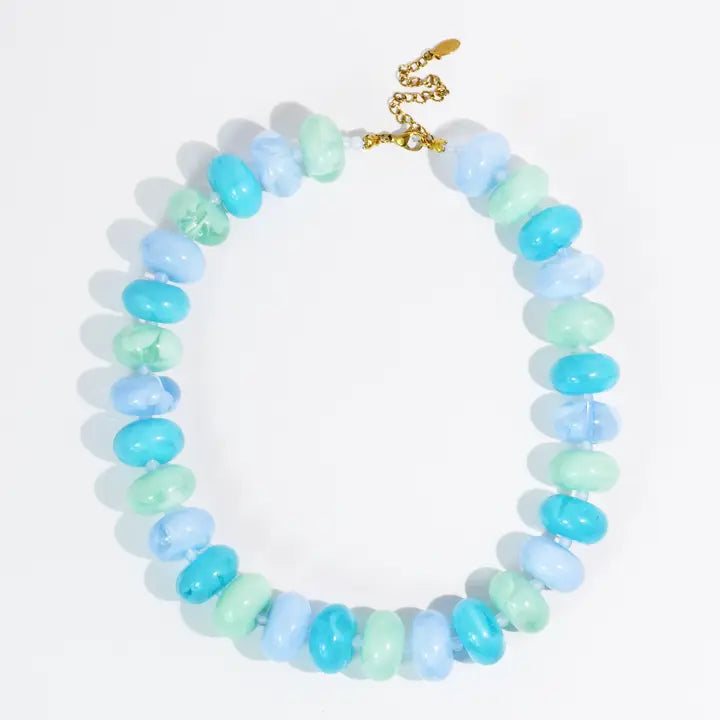 Sugar Bead Multi Blue Necklace