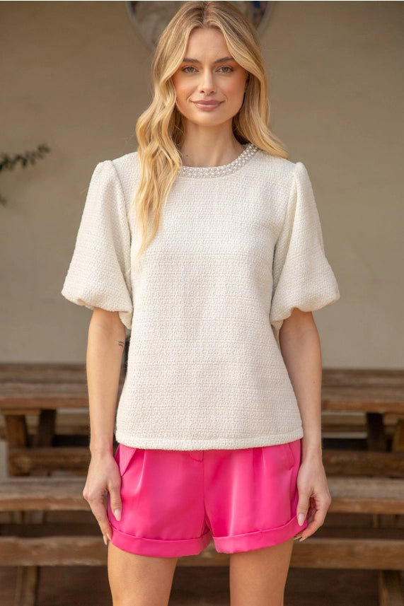 The Pearl Trim Treed Top