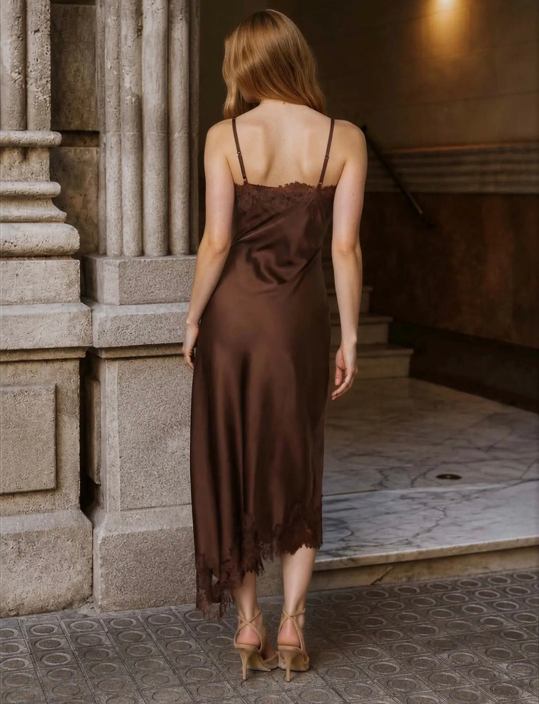 The Chocolate Affair Midi Dress back view