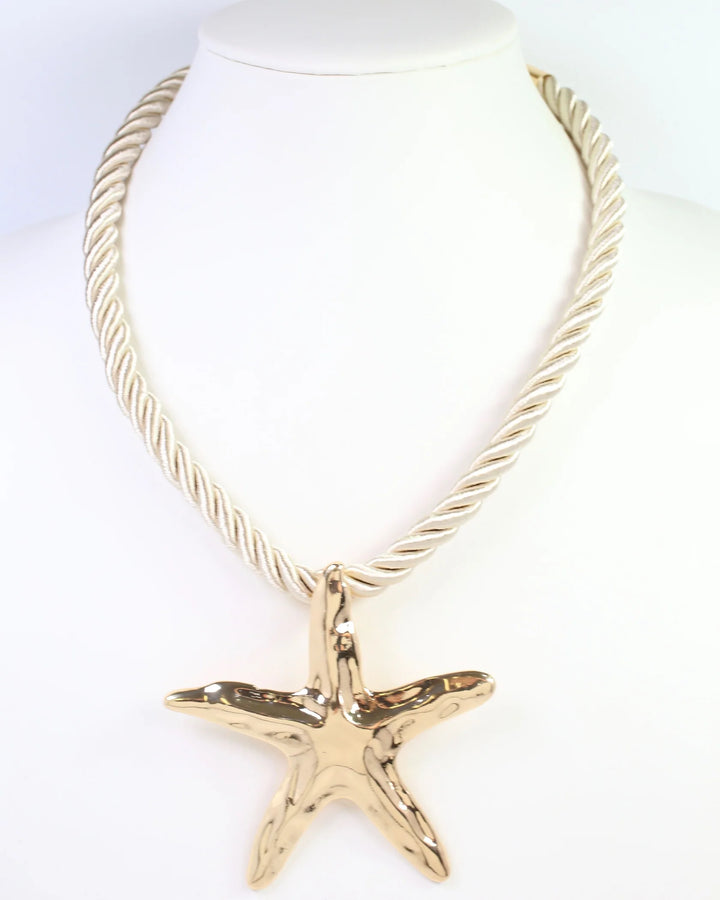 Grand Haven Starfish Cord Necklace Gold