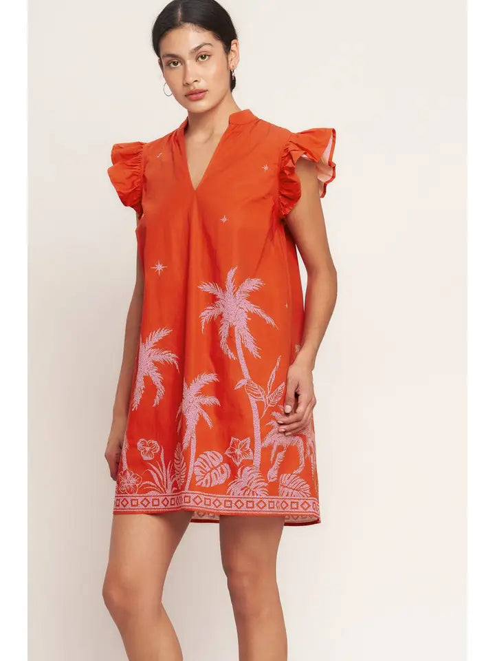 The Sunset Palm Dress