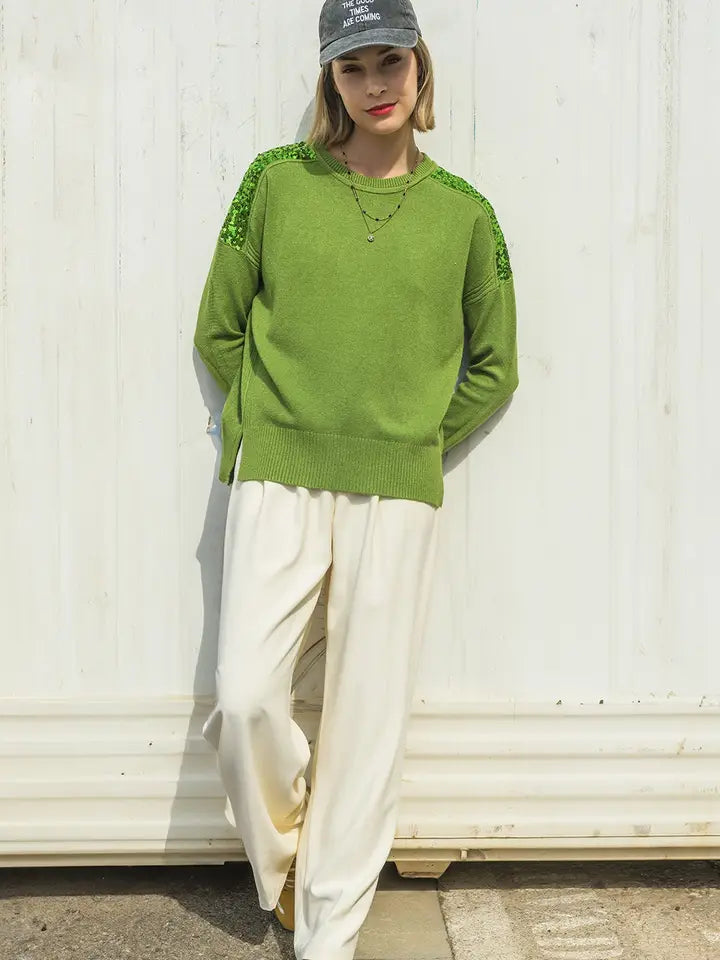 The Lime Light Sequin Sweater