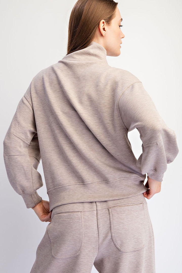 Modal Scuba Quarter Zip Barrel Set Taupe