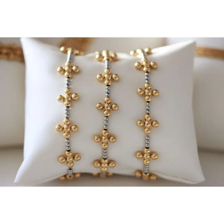 Isabella Mixed Metal Stainless Bracelet 18k Gold Non Tarnish