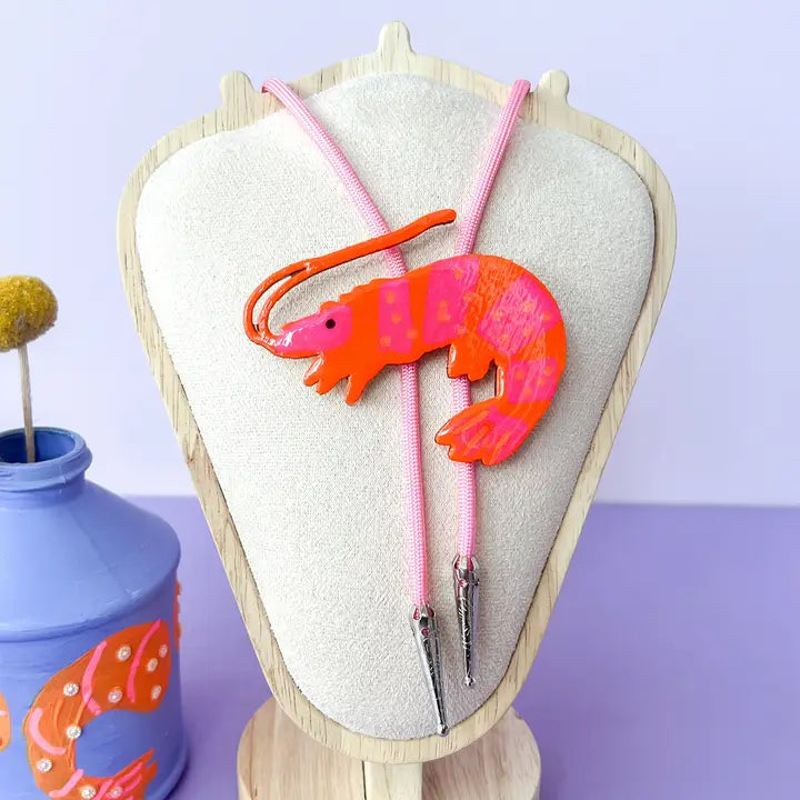 Shrimp Bolo Tie - Unique Handmade Western Neckwear