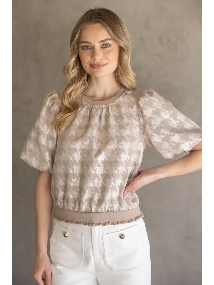 The Houndstooth Velvet Top