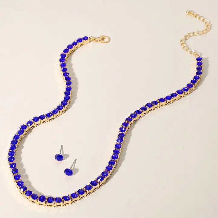 Rhinestone Tennis Chain Necklace