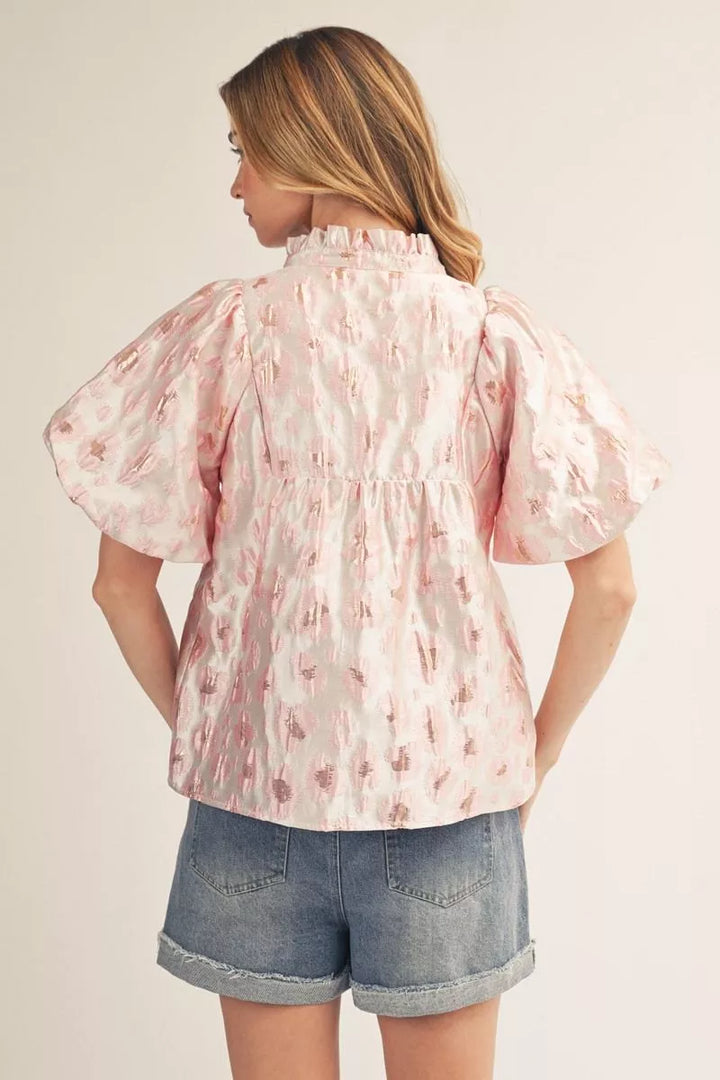 Blushing Petals Jacquard Top