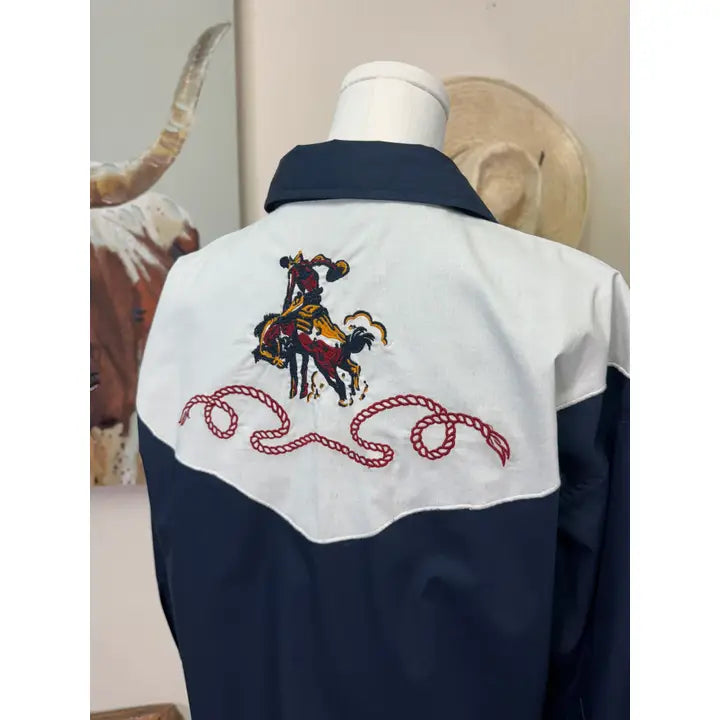 Pearl Snap Embroidered Top