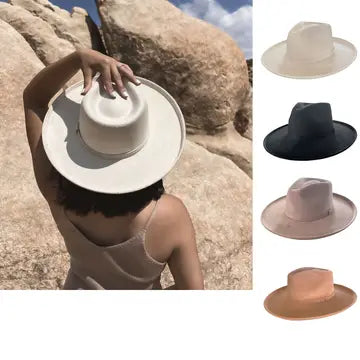 Vegan Pencil Curl Stiff Brim Fedora Hat/Ivory
