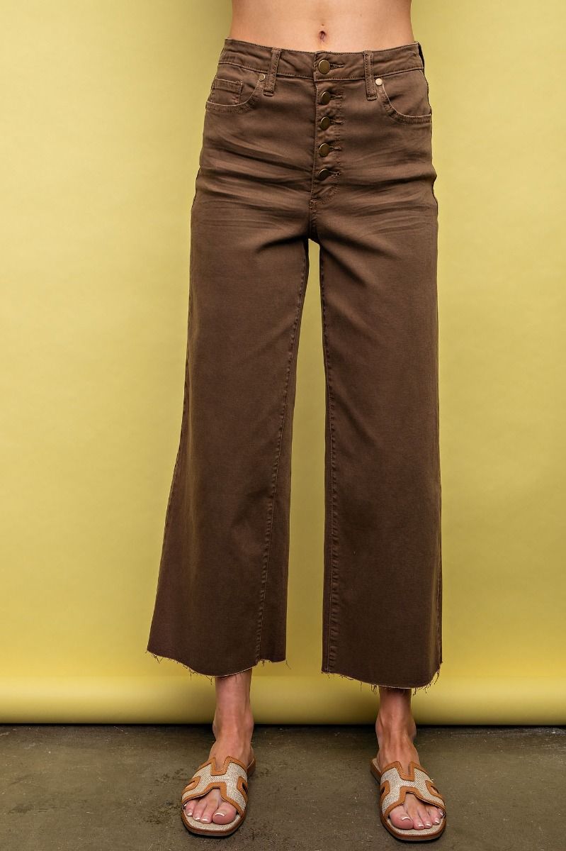BUTTON FRONT STRETCH TWILL BOTTOMS