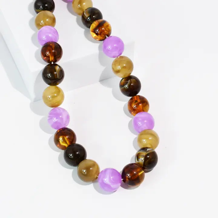 Purple & Amber Necklace