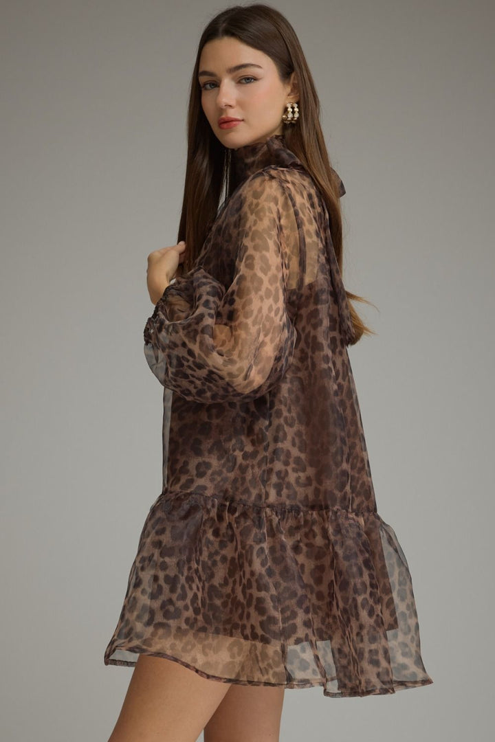 Untamed Elegance Leopard Print Mini Dress side