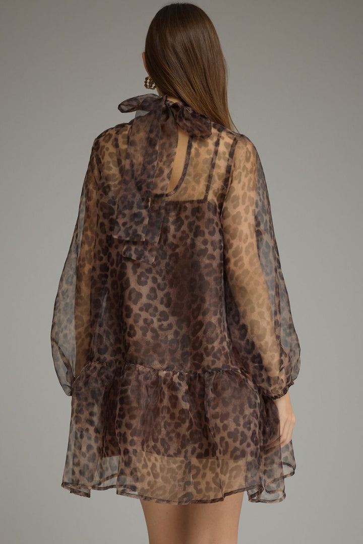 Untamed Elegance Leopard Print Mini Dress back