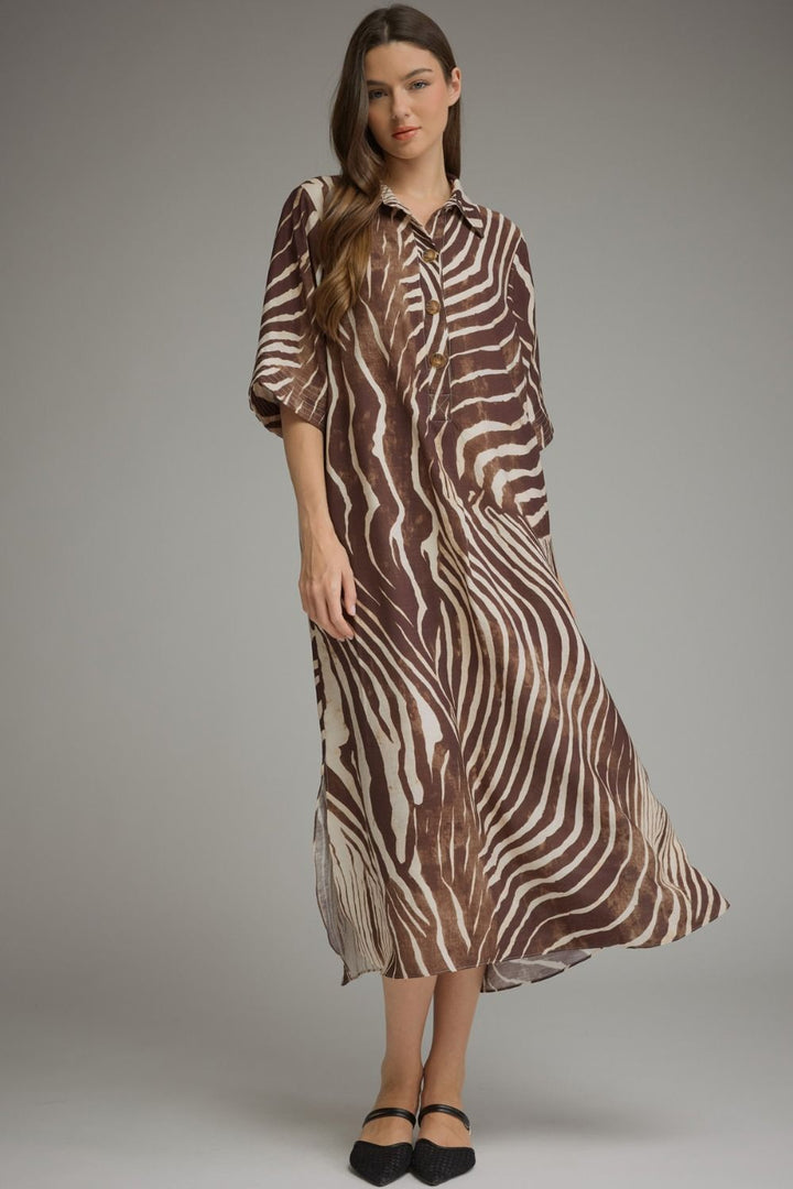 Wild Side Animal Print Midi Dress front