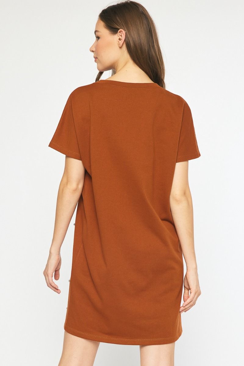 ENTRO STUDDED SHORT SLEEVE DRESS