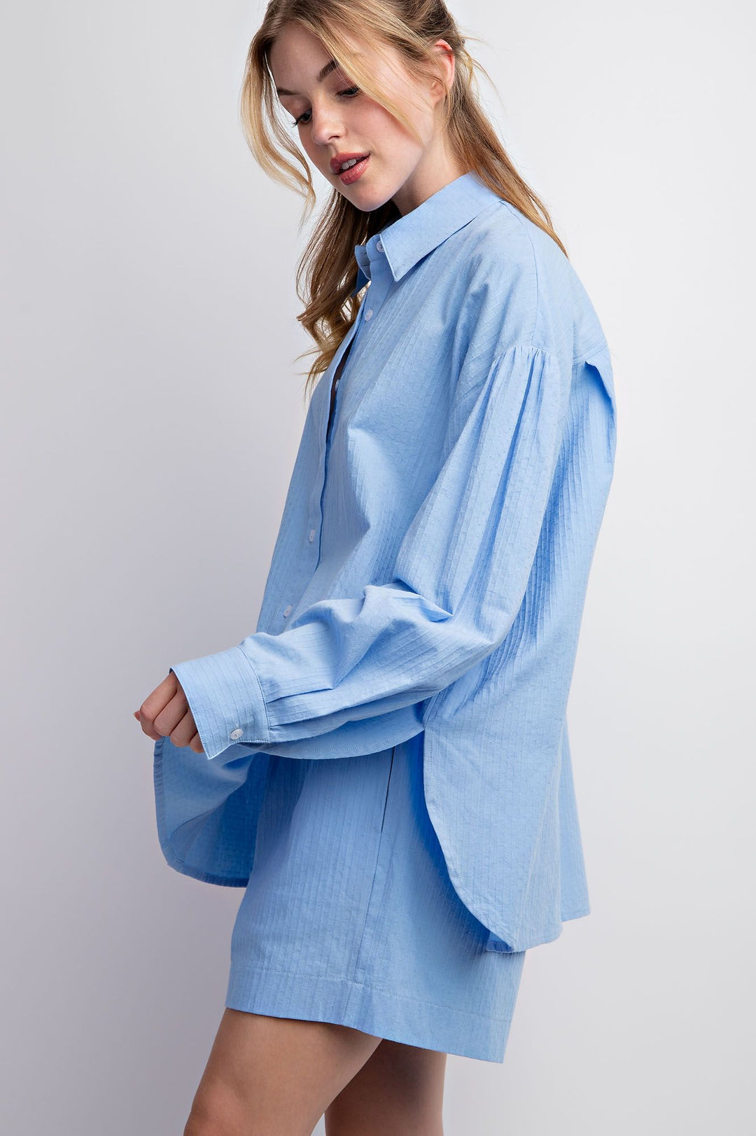 EASEL TEXTURED VOILE BUTTON DOWN SET