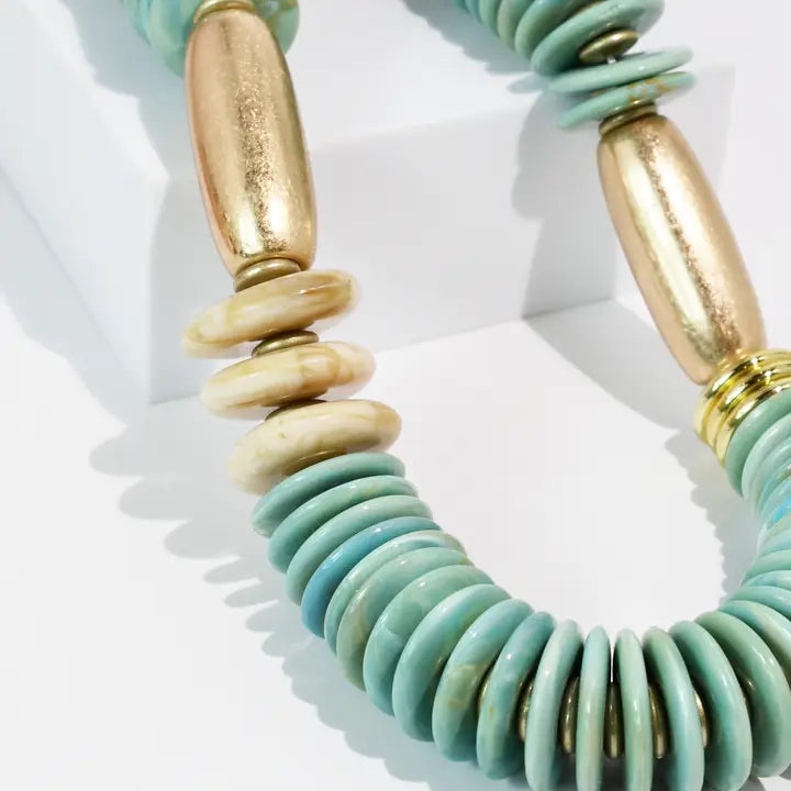 The Turquoise Disk Necklace