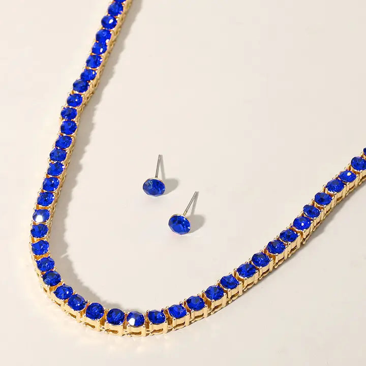 Rhinestone Tennis Chain Necklace