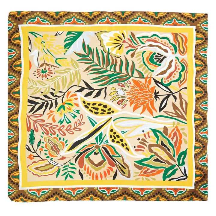 Tropical Leaves Print Bandana Scarf