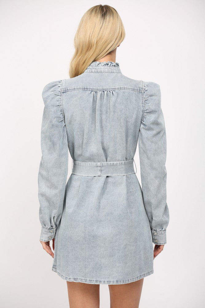 Fate Ruffled Denim Dress