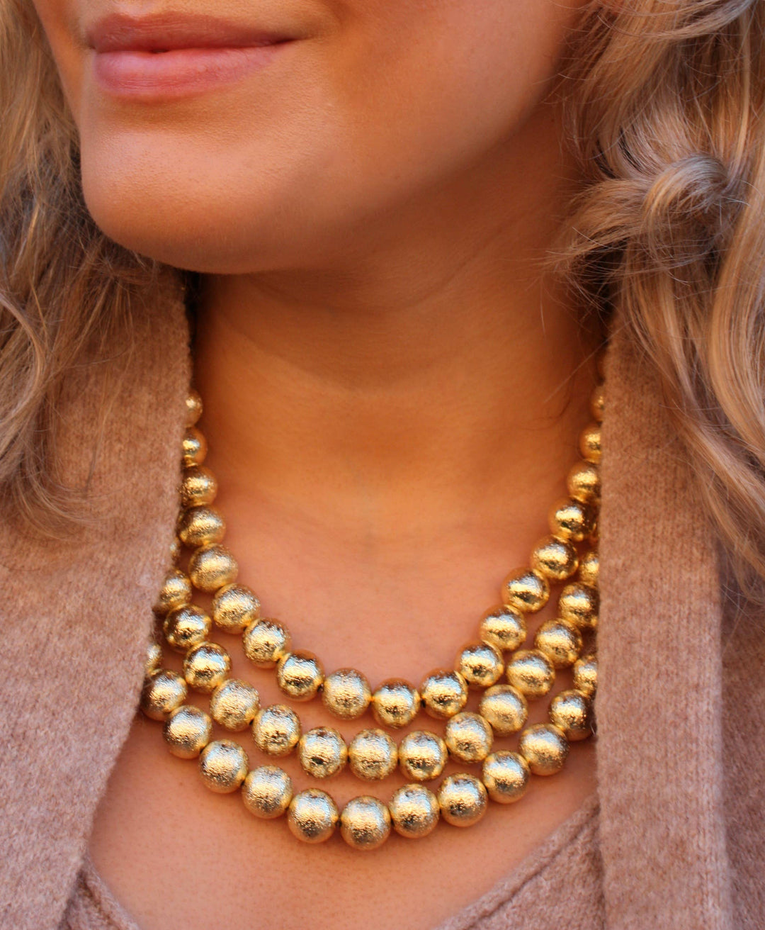 Accessory Concierge - Brushed Metal Bead Necklace