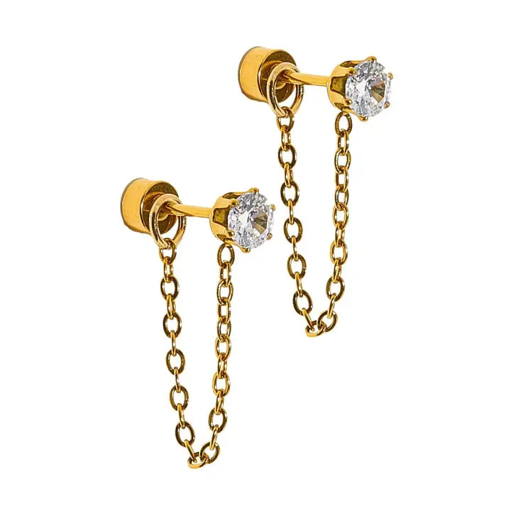 Indy Gold Screwback Stud Earrings -