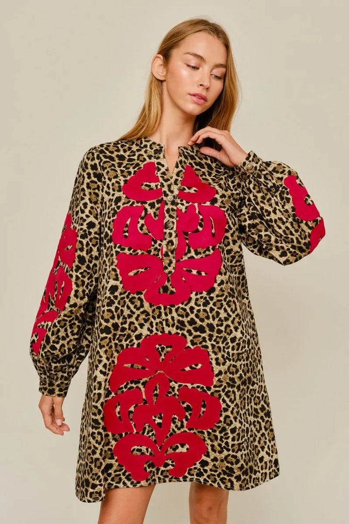 Wildly Chic Leopard Appliqué Dress view 2